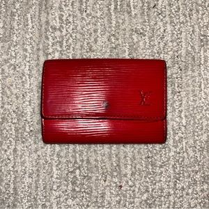 Authentic Red Louis Vuitton Epi Leather Key Holder